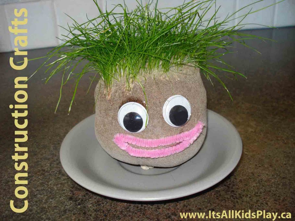 Make your own grass head craft for kids