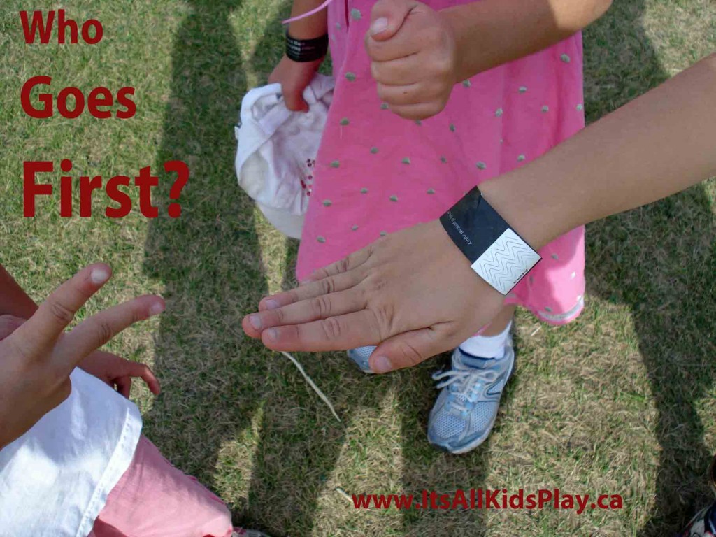 Picture of Kids Play Paper, Rock, Scissors to Decide Who Goes First in a Game