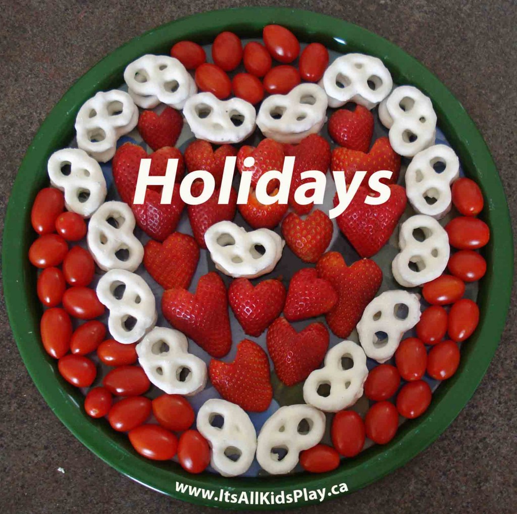 Holiday Activities for Kids--food tray shaped in a heart